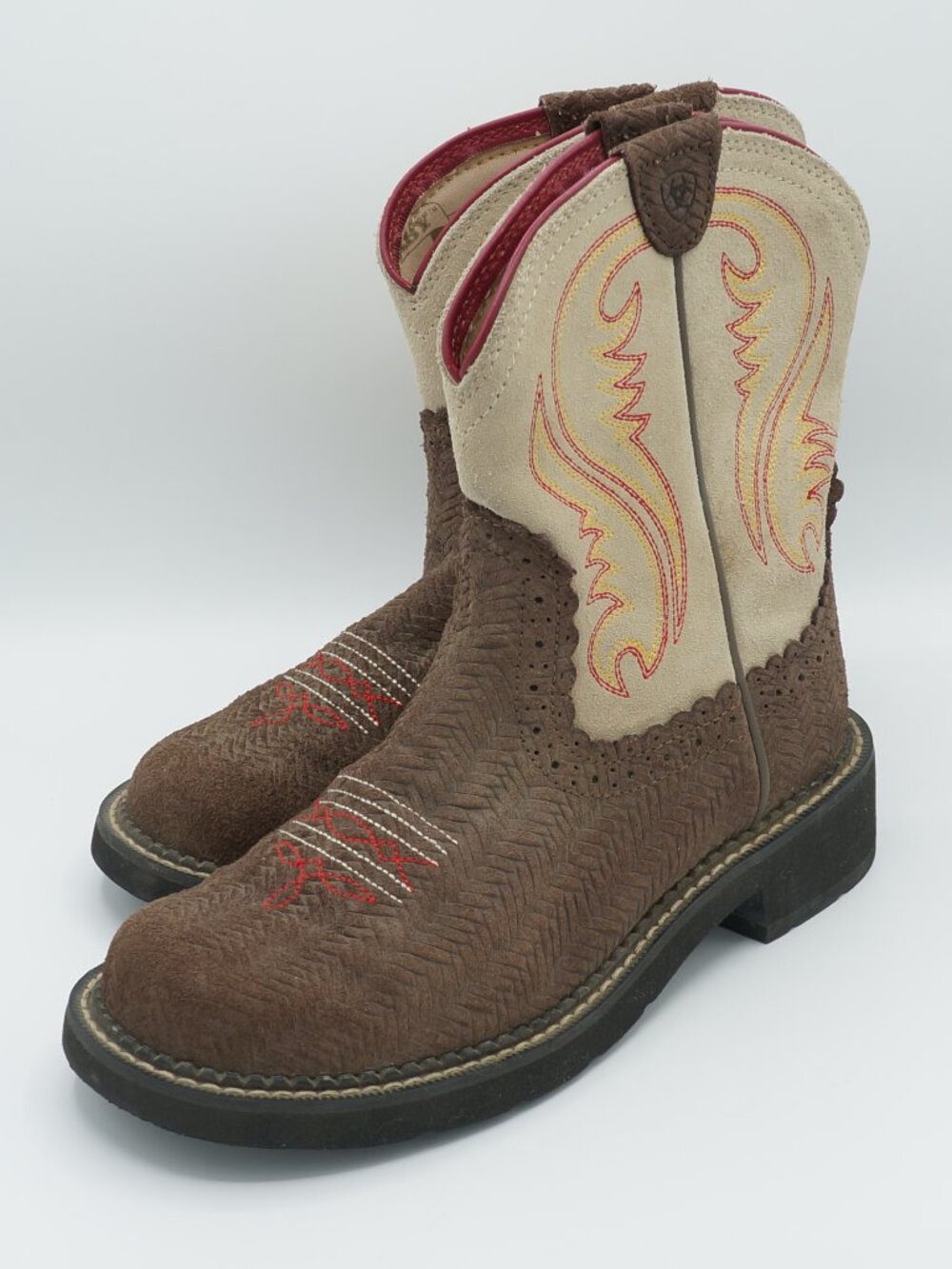 Ariat Fatbaby Western Cowgirl Boots Brown Tan Suede Women's Size 6.5